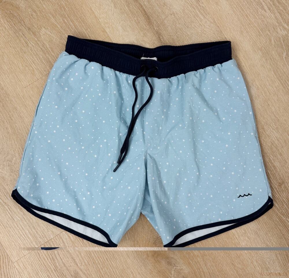 Men’s Minnow Swim Trunks Board Shorts Blue Stars Size M